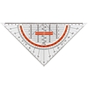 Háromszög vonalzó, geometriai, 25 cm, fogóval, Aristo GEO College (GEO23008)