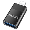 Hoco - OTG adapter (UA17) - Lightning USB-A-hoz, Plug & Play - fekete (KF239336)