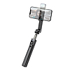 Hoco - Selfie Stick Treasure (K15) - Stabil, BT 4.0, 1/4 csavaros interfész, Bluetooth távirányító, fény, 80 cm - fekete (KF2314431)