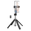 Hoco - Selfie Stick Wave (K18) - Stabil, BT 4.0, vezeték nélküli Bluetooth távirányítóval és 4 lábbal, 97 cm - Fekete (KF2314435)