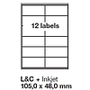 Jac 20040 105x48mm 2 pályás univerzális etikett 12 címke/ív 100ív/doboz