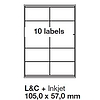 Jac 20041 105x57mm 2 pályás univerzális etikett 10 címke/ív 100ív/doboz