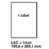 Jac 20183 199,6x289,1mm 1 pályás univerzális etikett 1 címke/ív 100ív/doboz