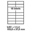 Jac C 10537 105x37,12mm 2 pályás univerzális etikett 16 címke/ív 200ív/doboz