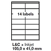 Jac C 10541 105x41mm 2 pályás univerzális etikett 14 címke/ív 200ív/doboz
