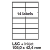 Jac C 10542 105x42,4mm 2 pályás univerzális etikett 14 címke/ív 200ív/doboz