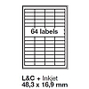 Jac C 4816 48,3x16,9mm 4 pályás univerzális etikett 64 címke/ív 200ív/doboz