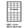 Jac C 4825 48,3x25,4mm 4 pályás univerzális etikett 44 címke/ív 200ív/doboz