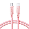 Joyroom Multi-Color Series SA34-CC3 USB-C / USB-C kábel 60 W gyors átvitel 1 m - rózsaszín