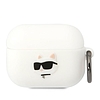 Karl Lagerfeld KLAPRUNCHH AirPods Pro borító fehér/fehér szilikon Choupette Head 3D