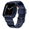 Kingxbar CYF106 2 az 1-ben páncélozott tok Apple Watch SE-hez, 8, 7, 6, 5, 4, 3, 2, 1 (41, 40, 38 mm) kék szíjjal