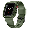 Kingxbar CYF106 2 az 1-ben páncélozott tok Apple Watch SE-hez, 8, 7, 6, 5, 4, 3, 2, 1 (41, 40, 38 mm) zöld szíjjal