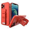 Kötél tok Gel Lanyard Cover Kézitáska Lanyard Xiaomi Redmi Note 10 / Redmi Note 10S piros