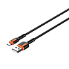 LDNIO LS531, USB - Lightning 1 m-es kábel, szürke-narancs (LS531 lightning)
