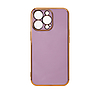 Lighting Color Case iPhone 13 Pro Max lila zselés borítás arany kerettel