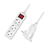 Logilink Outlet Strip, 3 safety sockets, w/ switch, +1 pass-through, white (LPS273)