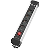 Logilink Outlet Strip, 4 sockets, w. 2x USB Port, aluminum (LPS237U)