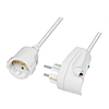 Logilink Power cord extension, indoor, +1 pass-through, 3,00m, white (LPS275)