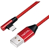 Logilink USB 2.0 Cable, AM to USB-C , angled plug, red, 0.3m (CU0145)