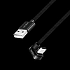 Logilink USB 2.0 Type-C kábel, C/M 180 fok - USB-A/M, alu, fekete, 3 m (CU0195)