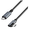Logilink USB 2.0 Type-C kábel, C/M 90 fok - USB-C/M, E-jel, PD, fekete, 3 m (CU0184)