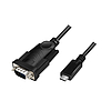 LogiLink USB 2.0 Type-C kábel, USB-C/M DB9/M, soros, fekete, 1,2 m (AU0051A)