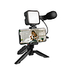 LogiLink Vlogger Kit LED fénnyel, mikrofonnal + állvánnyal, 4,7-7"-os okostelefonokhoz (AA0157)