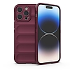 Magic Shield Case tok iPhone 14 Pro Max elasztikus páncélozott tok bordó színben