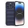 Magic Shield Case tok iPhone 14 Pro Max-hoz rugalmas páncélozott sötétkék borítással