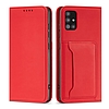 Mágneses kártyatartó tok Xiaomi Redmi Note 11 Pro Pouch Wallet kártyatartó kártyatartóhoz, piros