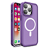 Mágneses színű matt tok iPhone 15 Pro készülékhez - lila