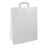 Nyomatlan papír szalagfüles táska, fehér 32x44x17cm nátron 100g
