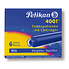 Pelikan 4001 TP/6 töltőtollpatron Royal blue PE301176
