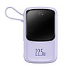 Powerbank Baseus Qpow Pro USB-C kábellel, USB-C, USB, 10000mAh, 22.5W, lila (PPQD020105)