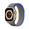 Sport tépőzáras pánt Apple Watch 9 / 8 / 7 / 6 / SE / 5 / 4 / 3 / 2 / 1 (38, 40, 41 mm) Dux Ducis szíj YJ verzióhoz - kék-szürke