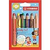 Stabilo Woody 3 in 1 Színes ceruza készlet, kerek, vastag 6 különböző szín