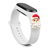 Szíjas Xmas csuklópánt Xiaomi Mi Band 4 / Mi Band 3 karácsonyi szilikon karkötőhöz, fehér (Mikulás)