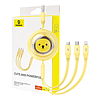 Töltőkabel 3w1 Baseus USB-USB-C, USB-M, Lightning 3,5A, 1,1m, sárga (P10362900Y11-00)