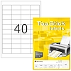 TopStick No. 8658 univerzális 48,5 x 25,4 mm méretű, fehér öntapadós etikett címke A4-es íven - 4000 címke / doboz - 100 ív / doboz (TopStick 8658)