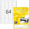 TopStick No. 8730 univerzális 48,3 x 16,9 mm méretű, fehér öntapadós etikett címke A4-es íven - 6400 címke / doboz - 100 ív / doboz (TopStick 8730)