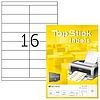 TopStick No. 8732 univerzális 105 x 33,8 mm méretű, fehér öntapadós etikett címke A4-es íven - 1600 címke / doboz - 100 ív / doboz (TopStick 8732)