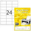 TopStick No. 8737 univerzális 70 x 35 mm méretű, fehér öntapadós etikett címke A4-es íven - 2400 címke / doboz - 100 ív / doboz (TopStick 8737)