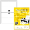 TopStick No. 8739 univerzális 96,5 x 67,7 mm méretű, fehér öntapadós etikett címke A4-es íven - 800 címke / doboz - 100 ív / doboz (TopStick 8739)