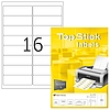 TopStick No. 8756 univerzális 99,1 x 33,9 mm méretű, fehér öntapadós etikett címke A4-es íven - 1600 címke / doboz - 100 ív / doboz (TopStick 8756)