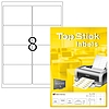 TopStick No. 8758 univerzális 99,1 x 67,7 mm méretű, fehér öntapadós etikett címke A4-es íven - 800 címke / doboz - 100 ív / doboz (TopStick 8758)