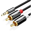 UGREEN AV116 kábel 3,5 mm-es Jack 2RCA-hoz (Cinch) 1 m fekete (10749B)