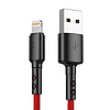 USB és Lightning kábel Vipfan X02, 3A, 1,8m, piros (X02LT-1.8m-red)