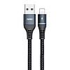 USB Lightning Remax Colorful Light kábel, 2,4A, 1m, fekete (RC-152i)