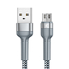 USB Micro Remax Jany Alloy kábel, 1 m, 2,4 A, ezüst (RC-124m silver)